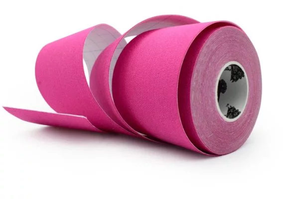 Kinesiology Tape - Synthetic Fibers special for SPORTS - Ultra Long Lasting Joint Support - Pink Color - 5cm x 5m by Rockford Kinesiology