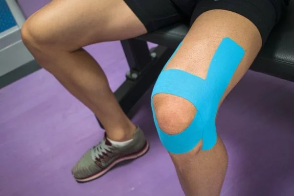 Gold Edition Kinesiology Tape for SPORTS - Synthetic Fibers by Rockford Kinesiology - Blue Color - 5cm x 32m