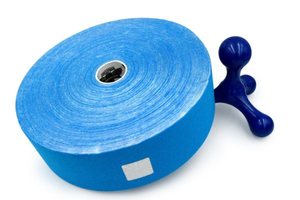 Cotton Therapeutic Tape - Blue Color - Big Roll Kinesiology Tape 5cm x 32m by Rockford Kinesiology