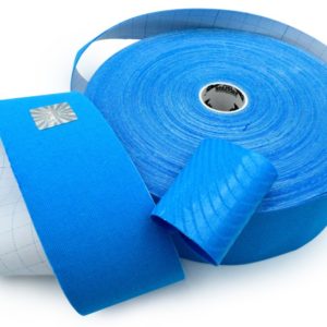 Cotton Therapeutic Tape - Blue Color - Big Roll Kinesiology Tape 5cm x 32m by Rockford Kinesiology
