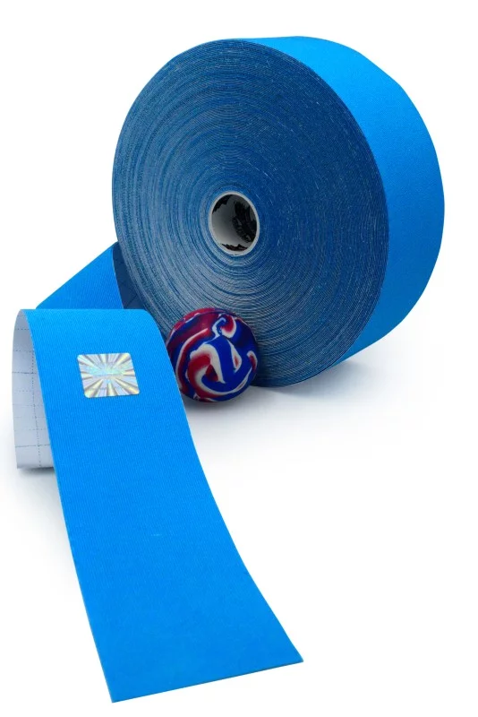 Gold Edition Kinesiology Tape for SPORTS - Synthetic Fibers by Rockford Kinesiology - Blue Color - 5cm x 32m