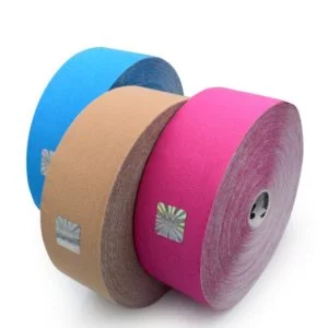 Gold Edition Kinesiology Tape for SPORTS - Synthetic Fibers by Rockford Kinesiology - Blue Color - 5cm x 32m