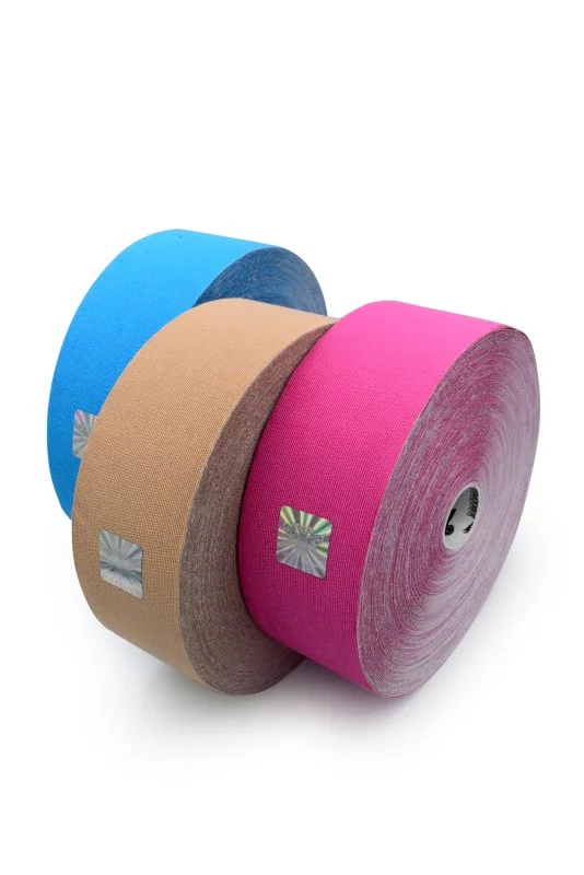 Gold Edition Kinesiology Tape for SPORTS - Synthetic Fibers by Rockford Kinesiology - Blue Color - 5cm x 32m